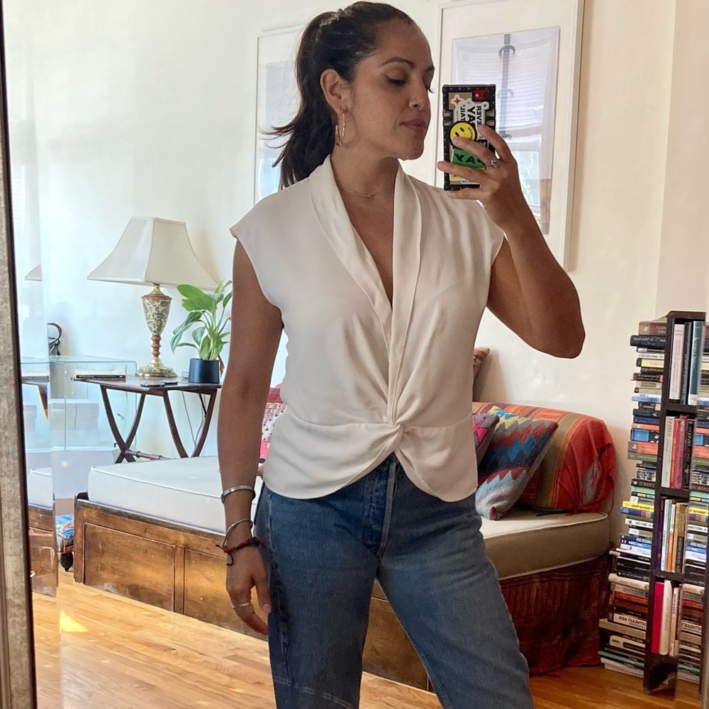 Amanda Uprichard Ivory summer milano blouse size S. Gently worn.